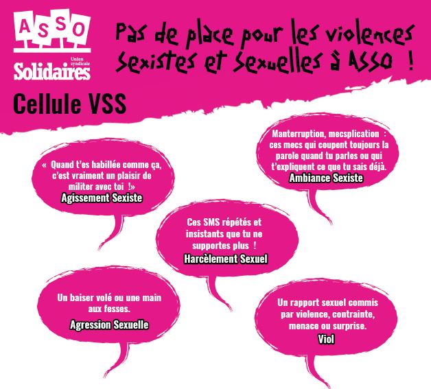 Pas de place pour les Violences Sexistes et Sexuelles à ASSO !